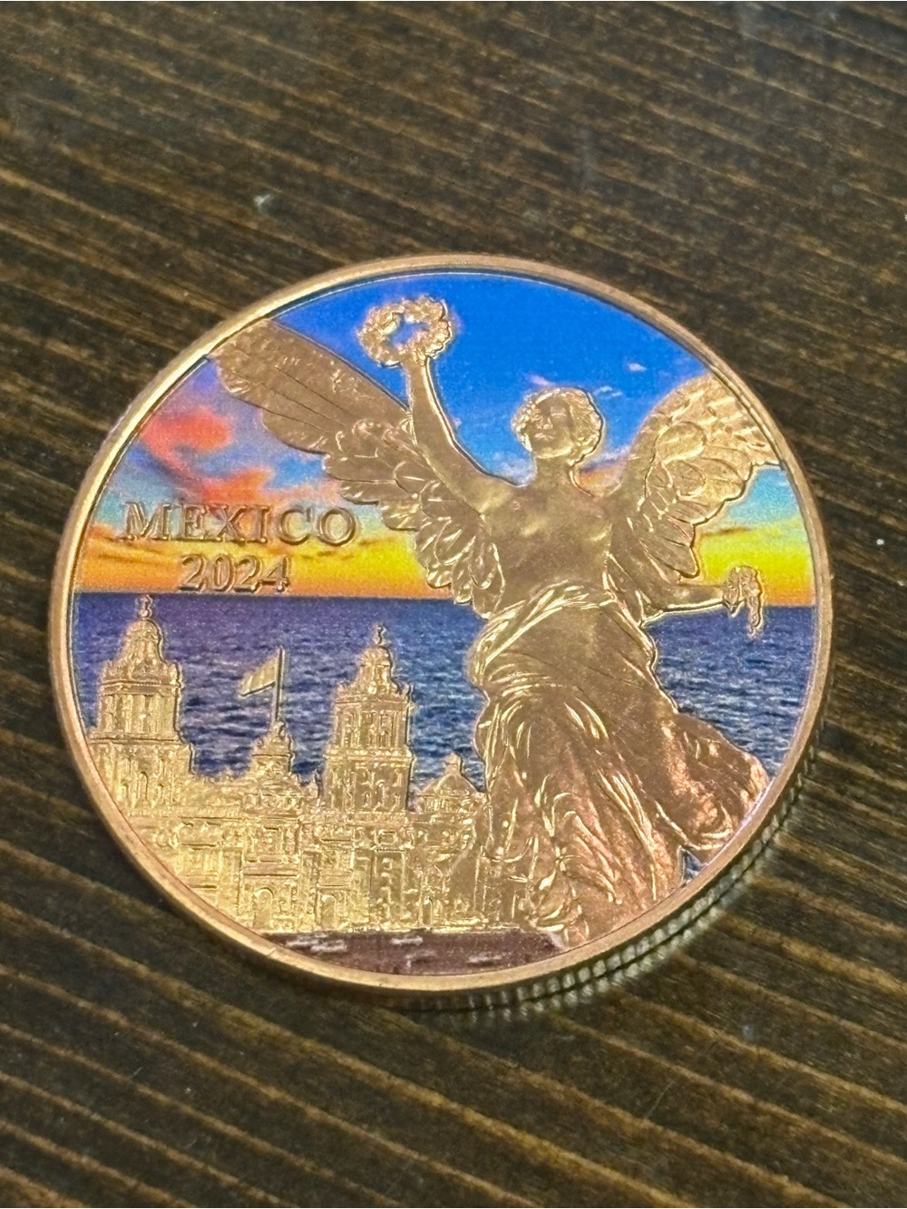 Mexico 2024 Colorized 1 ounce copper round